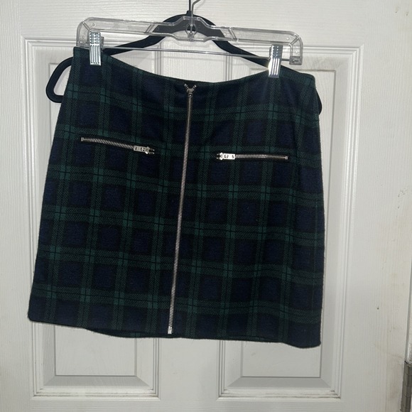 Madewell Dresses & Skirts - Madewell Academia Preppy Lined Sz 8 Plaid Mini Skirt Wool Viscose Poly Blend